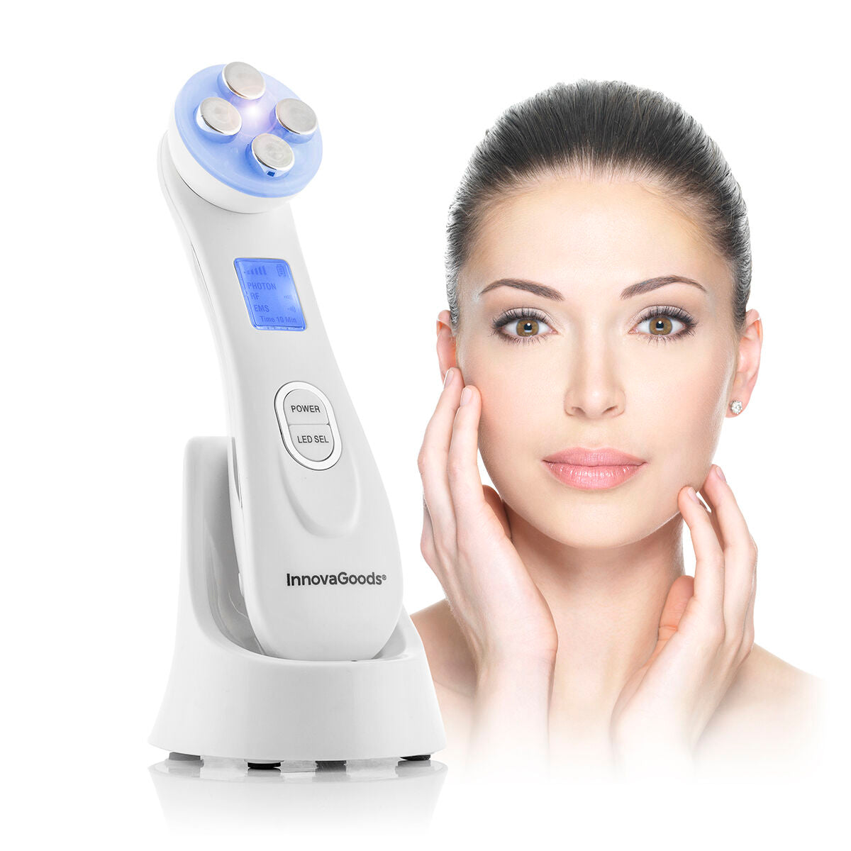 Masajeador Facial con Radiofrecuencia, Fototerapia y Electroestimulación Wace InnovaGoods